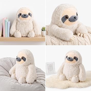 Winsterch Cuddly Sloth Large Stuffed Animal Teddy Baby Doll Birthday Gifts, Plush Soft Toy (Ivory, 27.5 Inches) | Oversized Soft and Huggable Plush with a Cute Goofy Face, Birthday and Christmas Gift for Kids, Boys & Girl