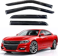 Vista 14 de KPY Moldura deflectora de viento con protección contra la lluvia compatible con GMC Terrain 2018-2023, 4 unidades, para ventana lateral, autoadhesiva