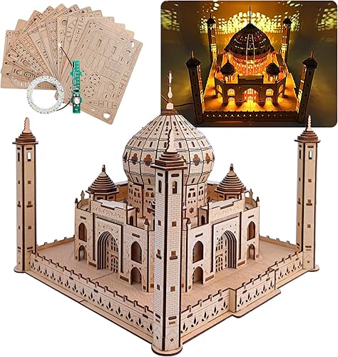 Miniatura 1 de Rompecabezas de madera 3D para adultos, niños a partir de 7 años, Taj Mahal móvil, rompecabezas de rompecabezas de rompecabezas de juguete, juego de
