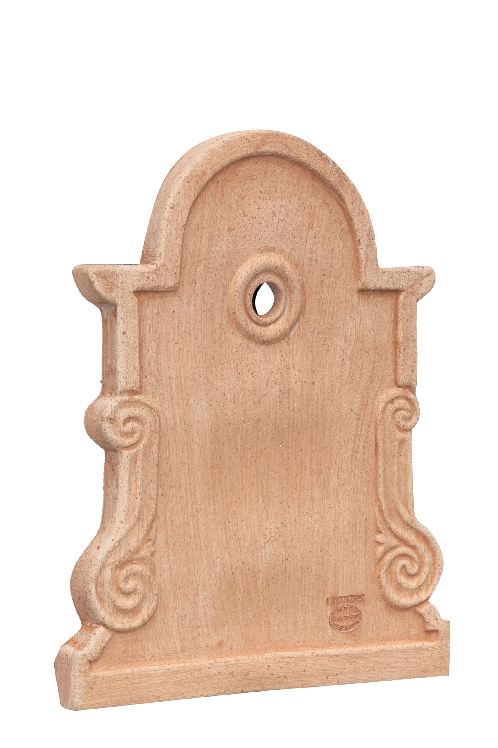 Biscottini Frontone per Fontana da Giardino Esterno L37xPR3xH47 - Frontone per Fontana da Giardino - Arredo Giardino in Terracotta Toscana - Giardino Arredo Esterno Made in Italy