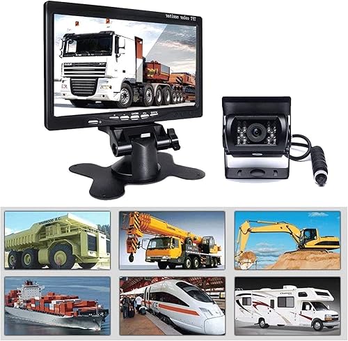 Miniatura 6 de Hikity Cámara de respaldo con kit de monitor, impermeable, 18 IR LED visión nocturna reversa + monitor de visión trasera de 7 pulgadas, sistema de