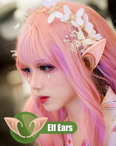 Miniatura 3 de CEDAR BRIGHT Orejas de elfo Pixie de hadas para cosplay, disfraz de fiesta, accesorios de mascarada para Halloween, Navidad (2 pares)