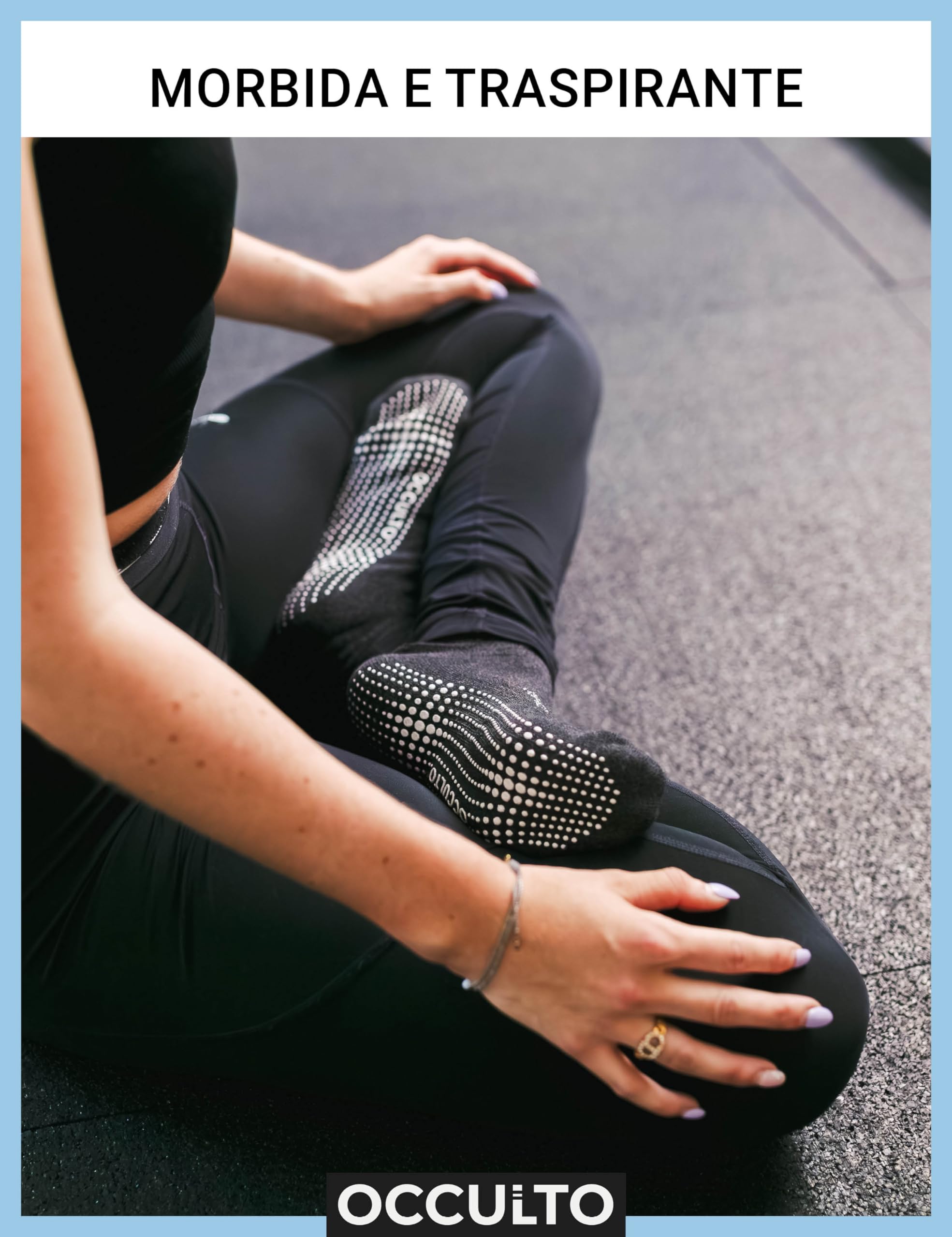 Occulto CALZINI ANTISCIVOLO per DONNA e UOMO (2-4 PAIA), CALZE ANTISCIVOLO DONNA e UOMO per YOGA, PILATES e FITNESS