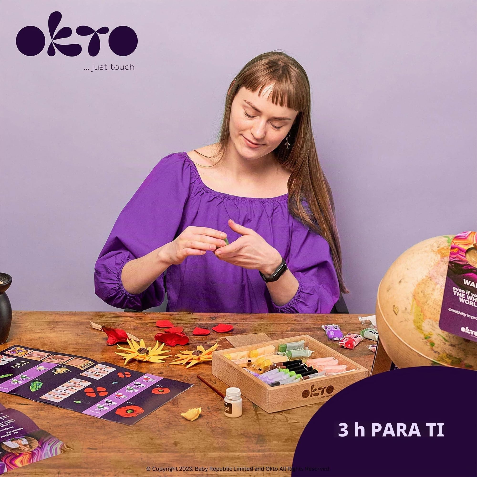 OKTO Kit de arte Freedom | Juego de arte de suculentas 3D para decoración de pared del hogar | Kits de manualidades para adultos del Reino Unido y adolescentes | Caja de manualidades con arcilla de