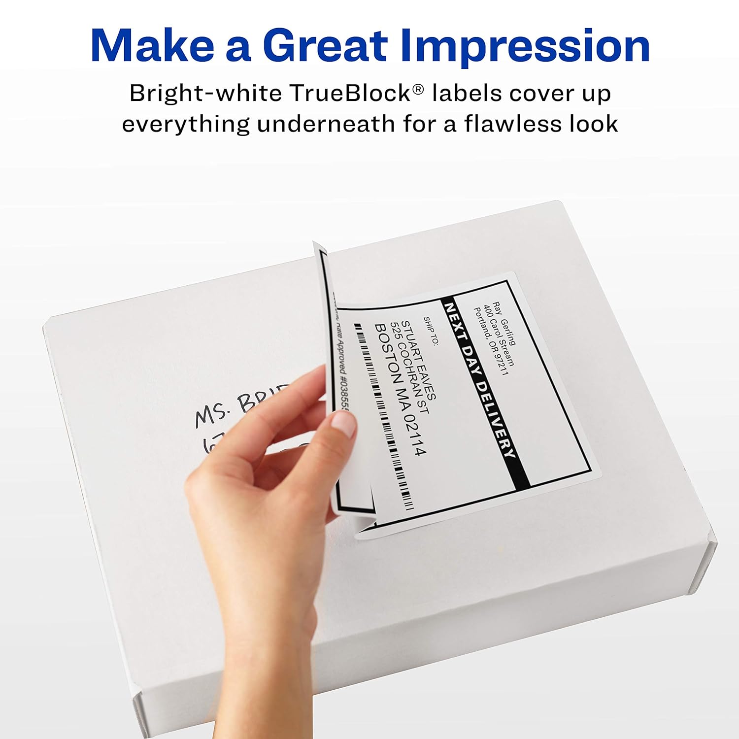 Avery Mailing Labels with TrueBlock Technology for Laser Printers, 2 Inch x 4 Inch, 10-Up, White, Box of 1000 (5163)