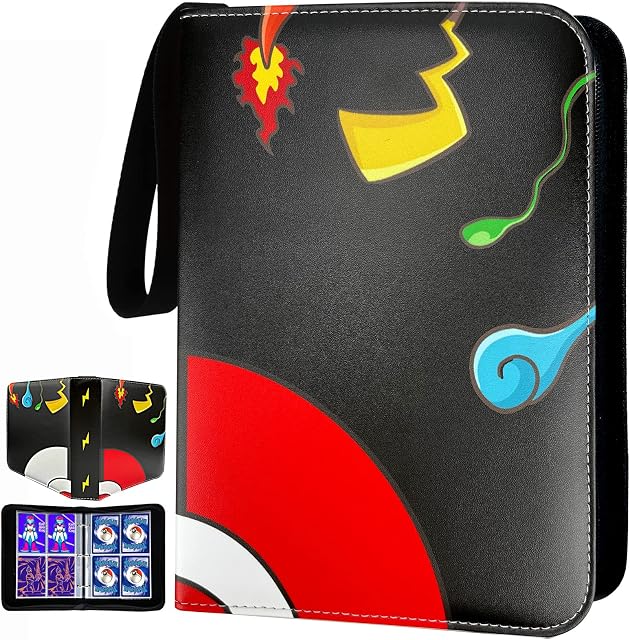 ZVZM Trading Card Binder Folder, 400 Pocket Premium Card Holder Book with 50 Removable Sleeves, Best Gift For Collectors and Kids.