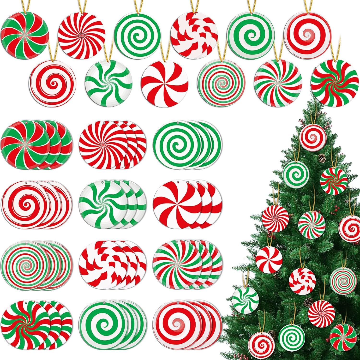 36 Pcs Christmas Candy Decorations Christmas Tree Ornaments