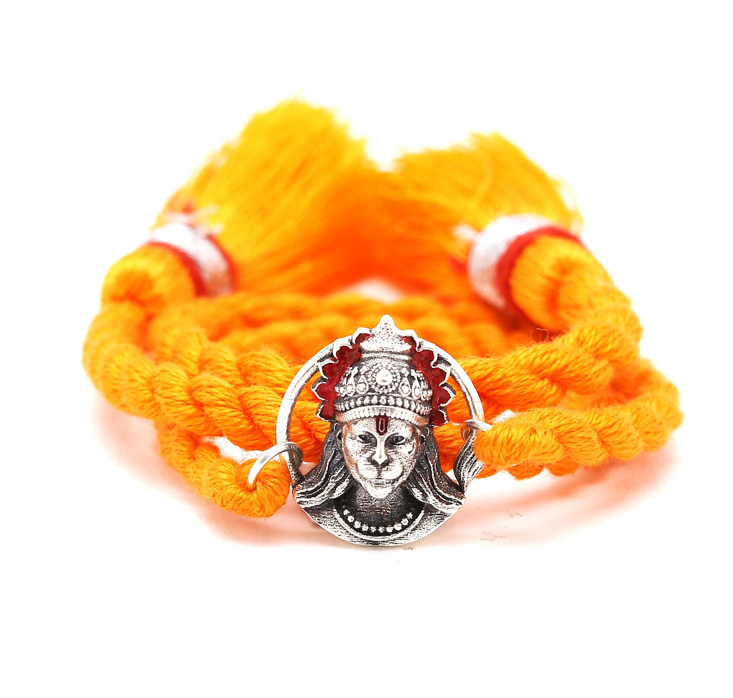 Pure 925 Sterling Silver Shri Ram Rakhi Combo Set With Roli Chawal And Rakshabandhan Greeting Card For Brother/Boys/Men/Unisex-image-42