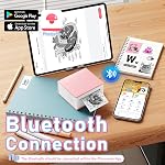 Phomemo Mini Pocket Printer- M02 Portable Thermal Tiny Photo Printer with 3 Rolls Paper, for Home, School, Office, Compatible with iOS and Android, Pink