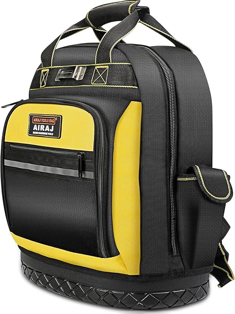 AIRAJ 16 " Waterproof Tool Backpack,Heacy Duty Electrician Backpack with ABS Rubber Base,Easy to Carry (Backpack/Handbags) Tool Backpacks Suitable for Electrician, Plumber, Maintenance Worker