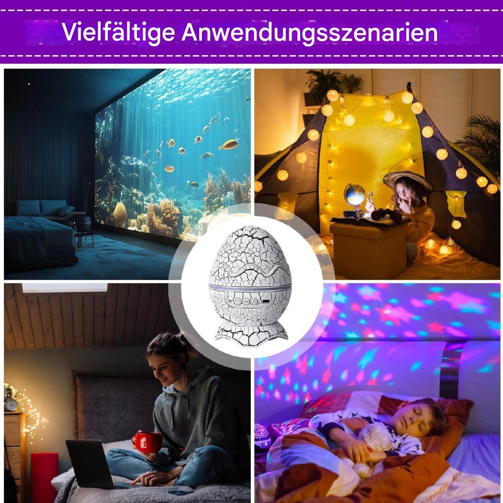 Veilleuse Projecteur Œuf Dino Multifonction Polyvalent et Pratique