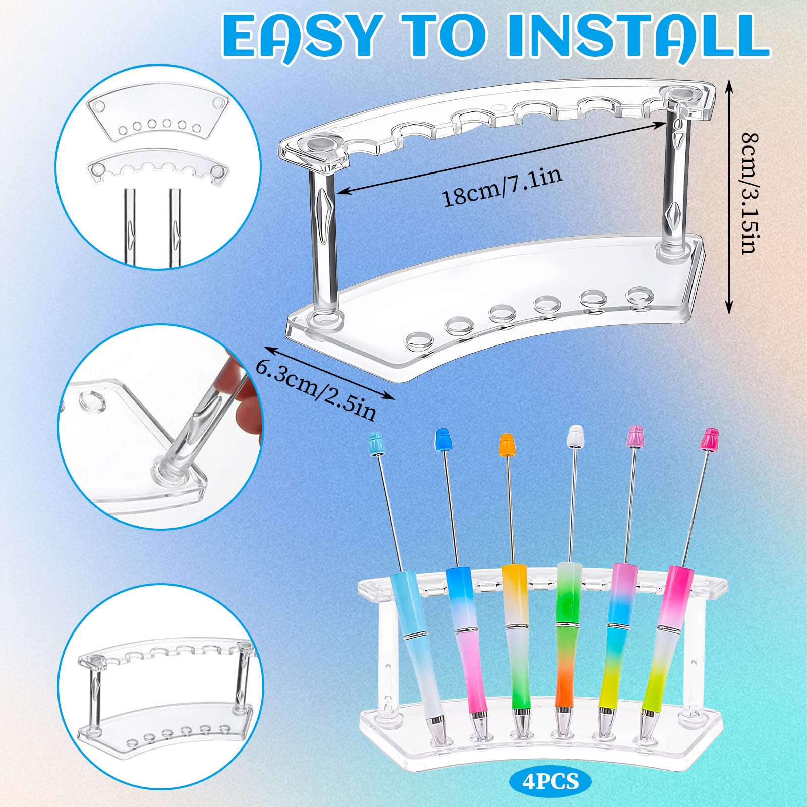YFNVH 52 Piece Beadable Writing Set including 48 Plastic Ballpoint Pens - Image 3