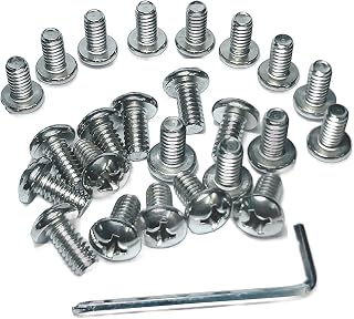 25pcs 1/4-20 x 1/2 Pan Head Machine Screws,304 Stainless Steel 1/4 x 1/2 pan Head Screw Phillips Drive Pan Head, 18-8 Screw witrh Wrench,Fully Threaded,Bright Finish