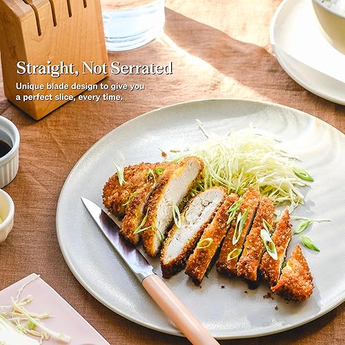 Miniatura 3 de Material, The 5pc Stainless Steel Steak Knives Set, 4 Knives + Holder, Razor Sharp, Matte Finish, Dishwasher Safe, Morel