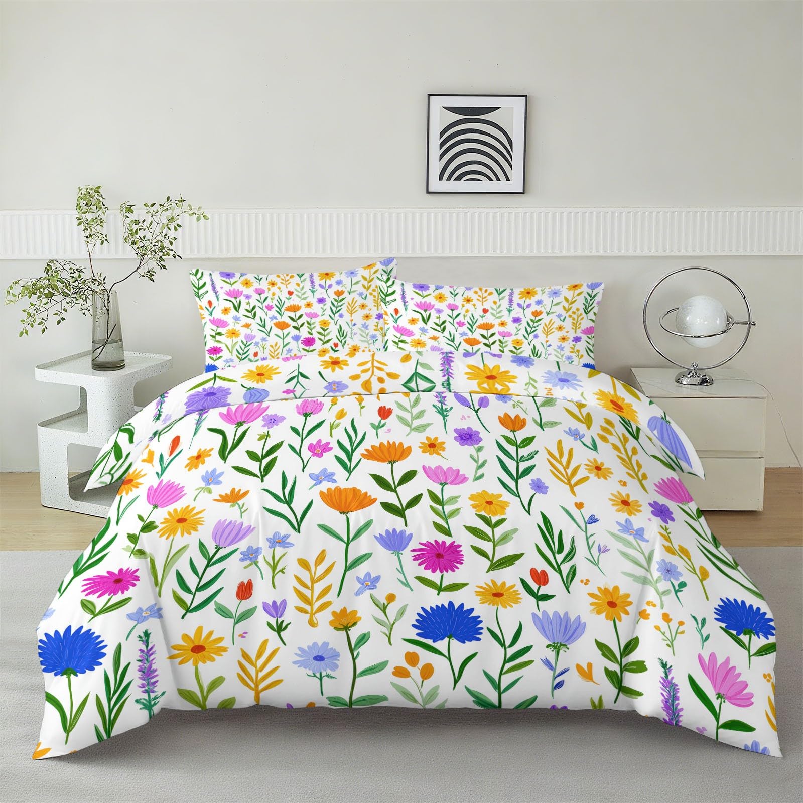 Housse de couette 200x200 hypoallergénique et respirable pour lit 2 places