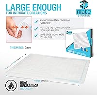 Vista 4 de 3Dmate Starter - Tapete transparente para bolígrafo 3D de 9 x 7 pulgadas, silicona flexible resistente al calor de dos caras, accesorios