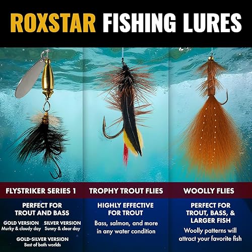 Miniatura 6 de RoxStar Fishing Fly Shop  Surtido de moscas de trucha trofeo  Moscas de trucha húmedas y secas  Caja de regalo incluida.  Fabricado con orgullo en