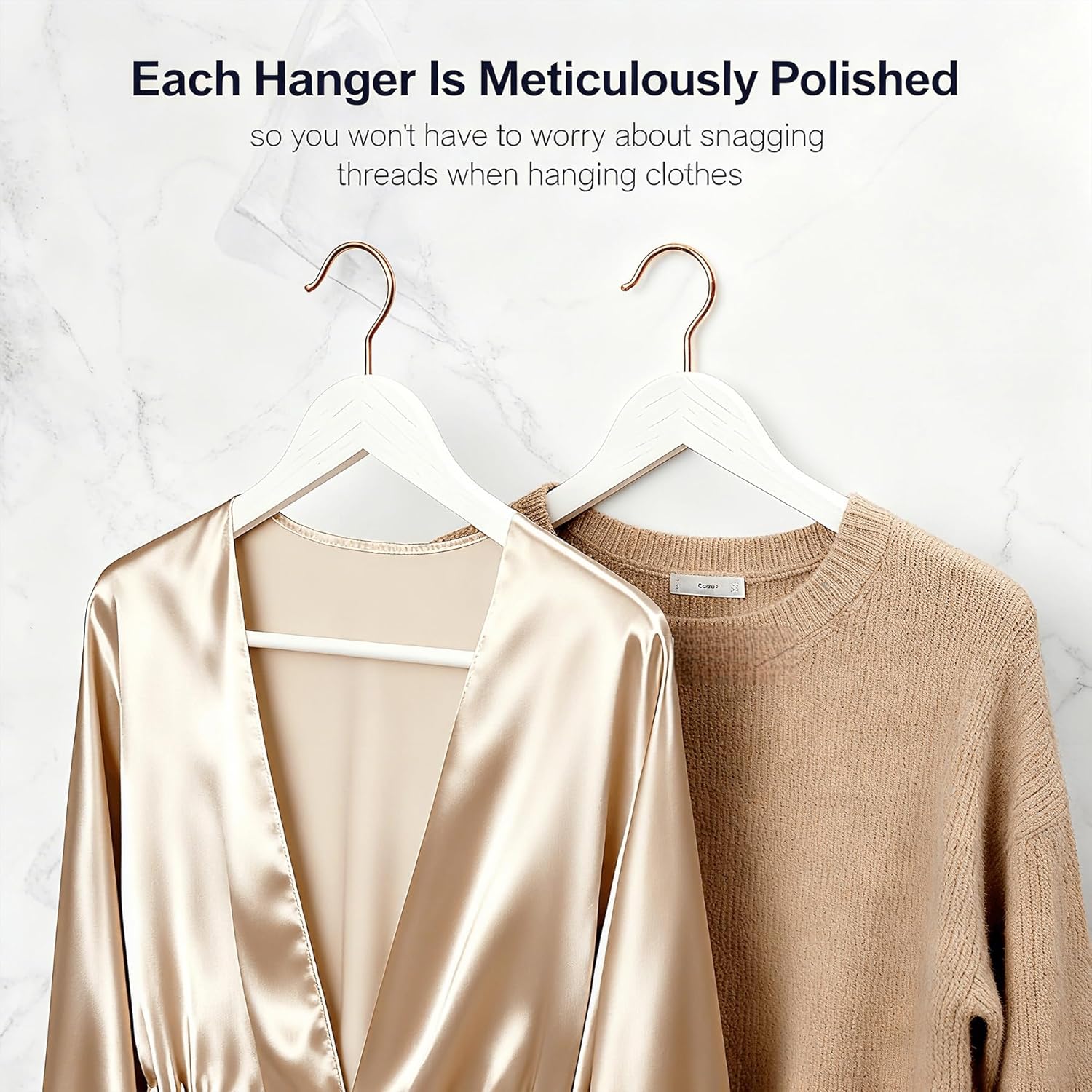 Natural White Wooden Hangers 30 Pack Non-Slip Clothes Hangers with 360° Rotating Hooks for Shirts, Durable heavy duty hangers, Slim Space saving Hanger,Pants, Suits - Ideal for Closet & Travel Storage