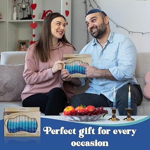Miniatura 85 de Majestic Giftware /Safed Candles - Paquete de 12 velas Shabat (SC-SHTR-T) Velas tradicionales de Shabat hechas a mano de 5 pulgadas sin goteo Se