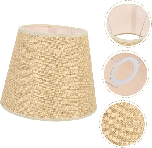 Vista 27 de GANAZONO Pantallas de lámpara de tambor – Pantalla de tela para lámpara de mesa/lámpara colgante de suelo, lino natural hecho a mano clásico moderno
