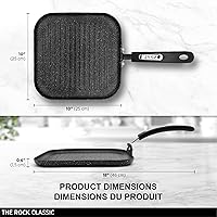 Vista 6 de Starfrit The Rock 25cm (10") Sartén antiadherente con parrilla - Aluminio forjado duradero - Apto para horno - Libre de PFOA - Fácil de limpiar