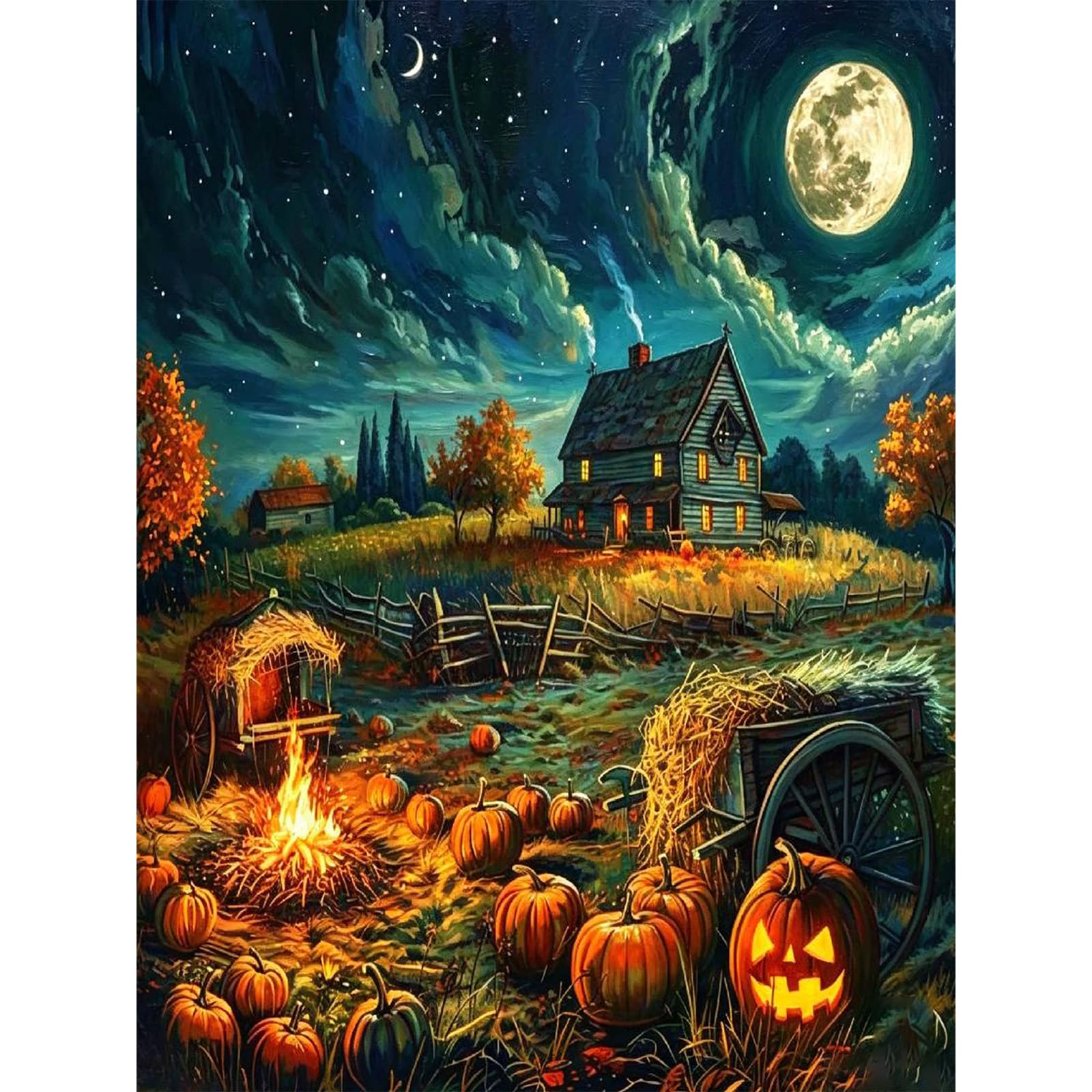 Bowetile Framed Autumn Paint by Numbers for Adults Canvas, Seascape Painting by Numbers Kit for Beginners Canvas, DIY Color Oil Painting Acrylic Paints for Home Wall Decor30x40cm