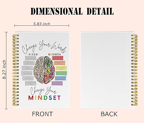 Miniatura 5 de Knibeo Diario de salud mental, cuaderno de espiral de 5.5 x 8.3 pulgadas, cuaderno de rayas universitarias para notas de trabajo, diario, regalos de