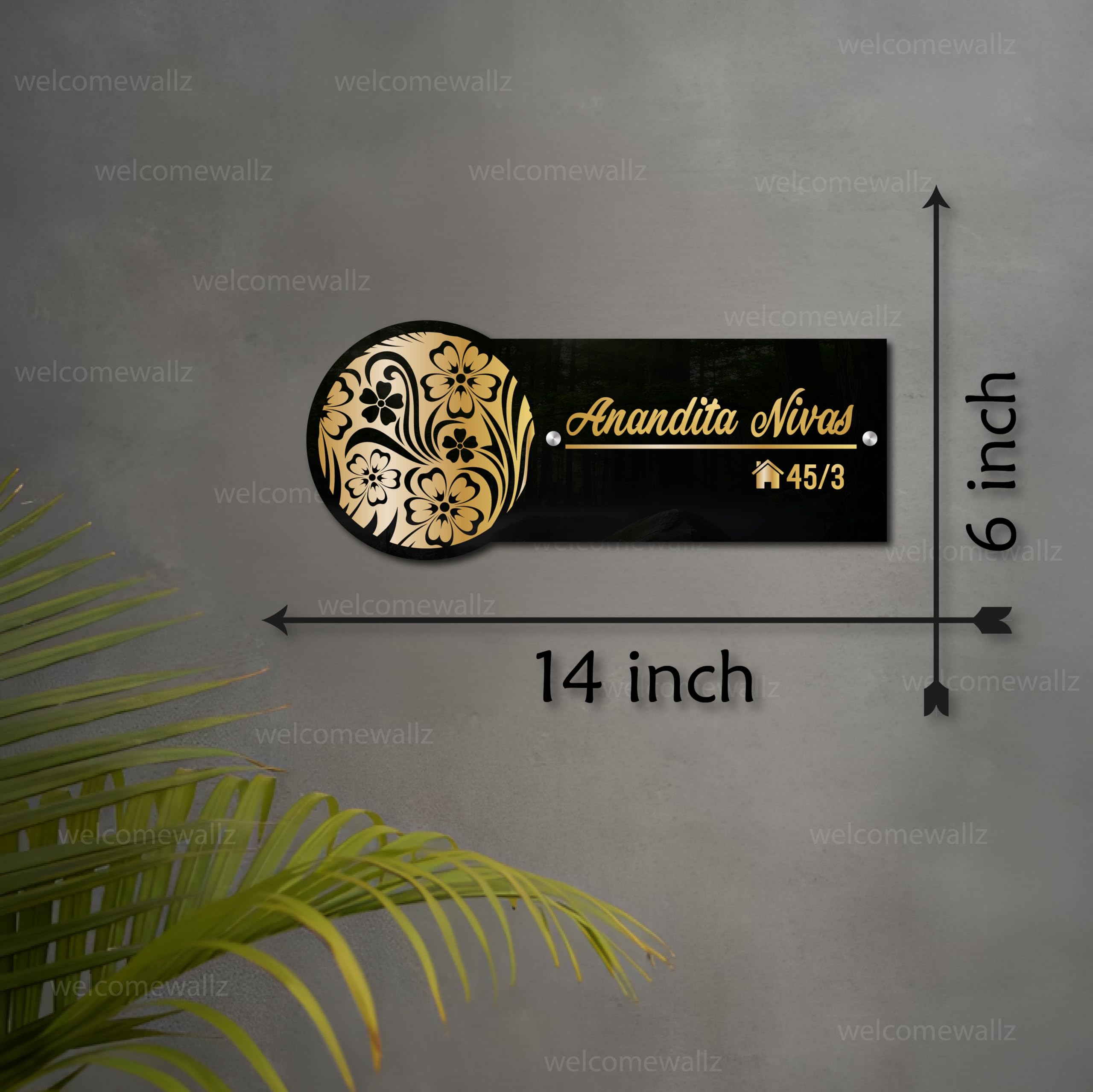 NEME入りWELCOME PLATE♡ Welcomewallz Customized Floral Name Plate For Home Entrance