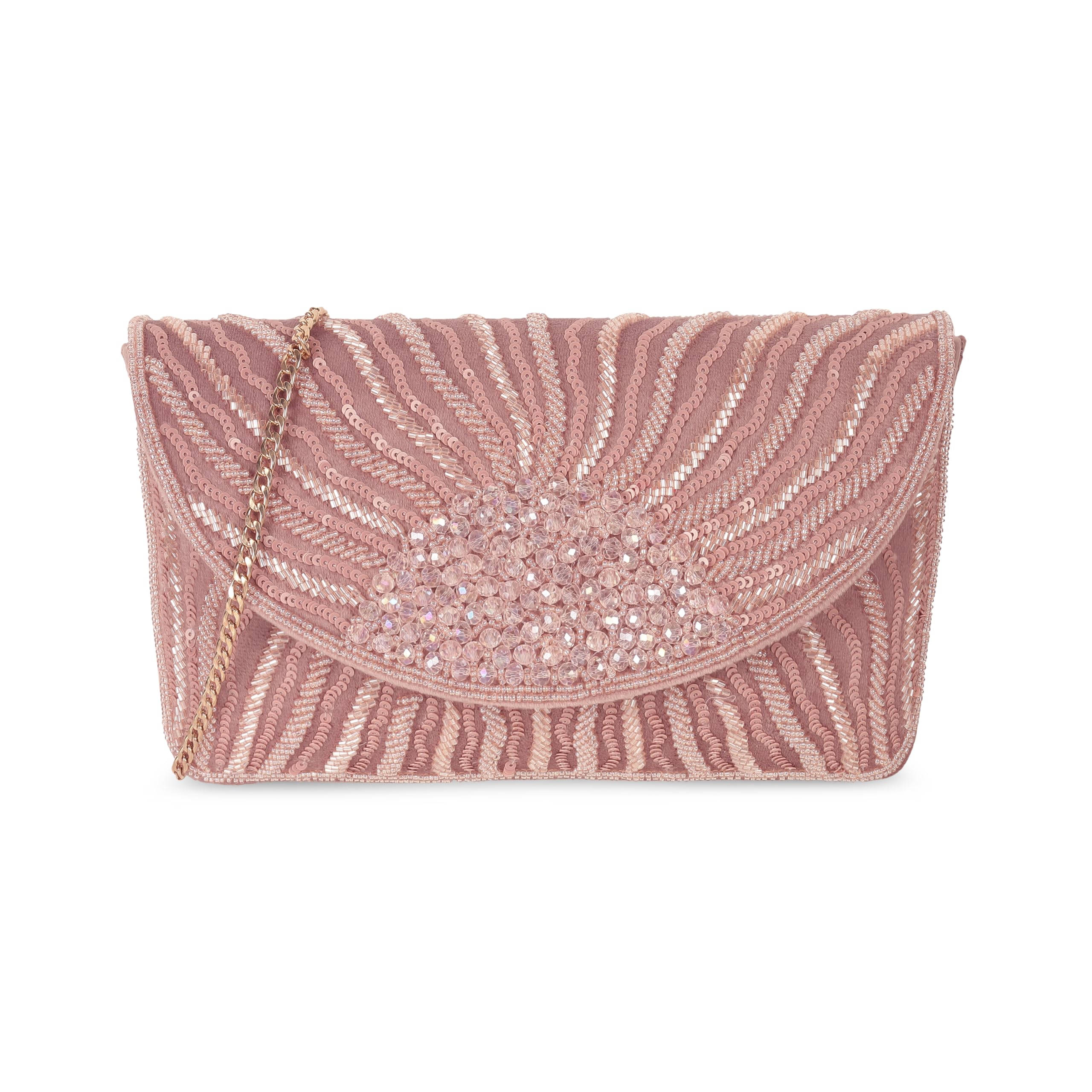metro Women's Purple Embellished Flap Clutch(38-164)-picture-34
