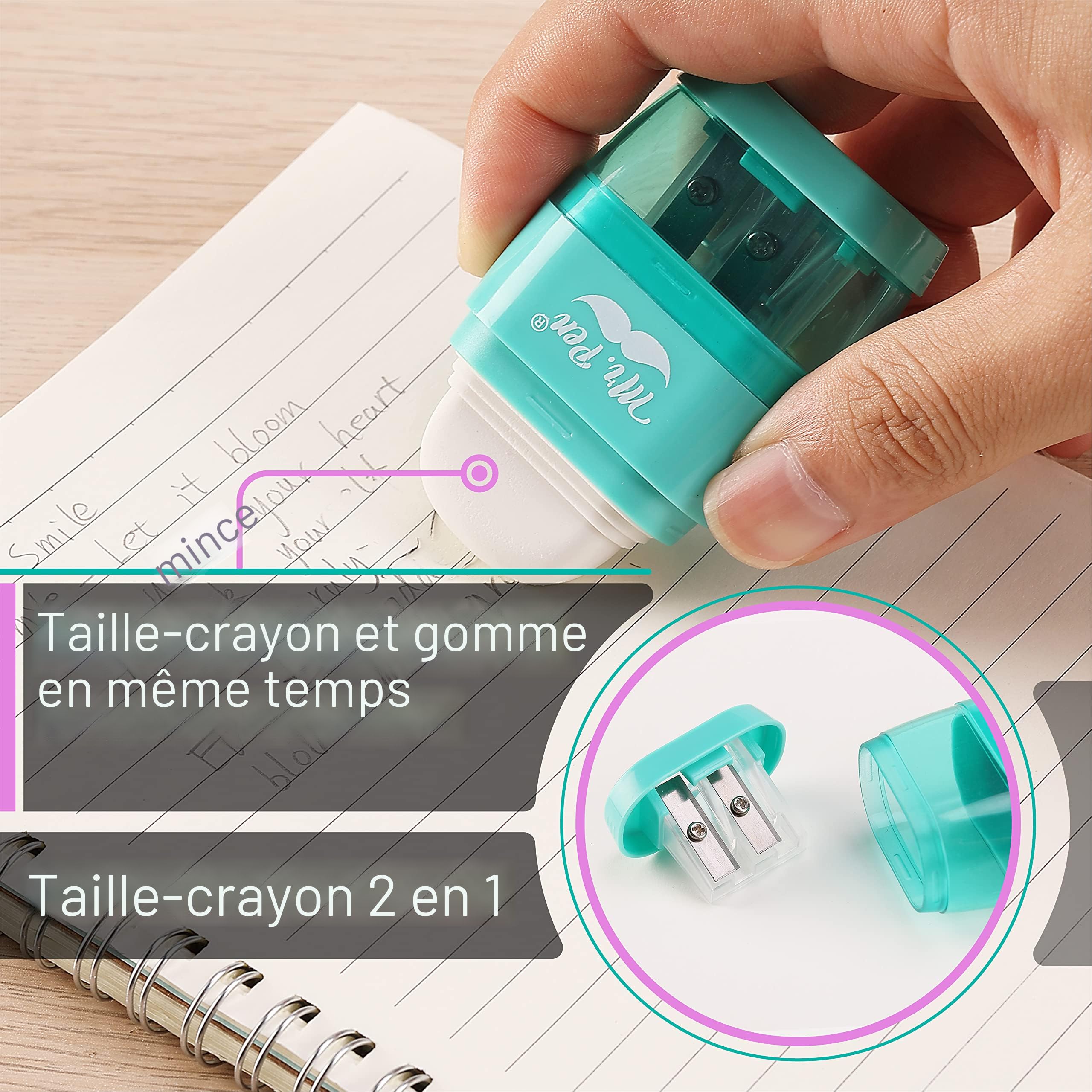 Lot De 4 Taille-crayons Avec Boîte, Taille-crayon Avec Réservoir, Petit Taille-crayon à Double