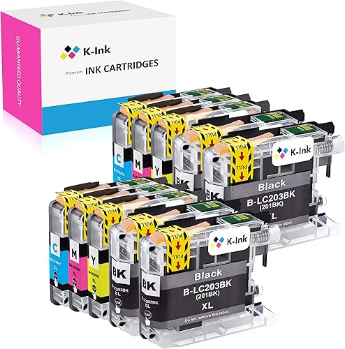 Cartucho de tinta de repuesto compatible para Brother LC203 LC 203XL 201XL LC201 para usar con MFC-J480DW MFC-J880DW MFC-J4420DW MFC-J680DW