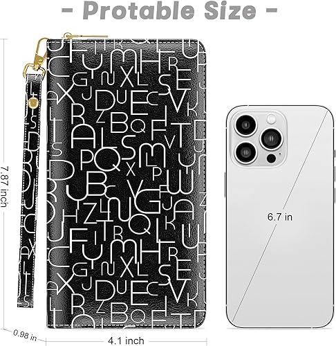 Miniatura 2 de Cartera para mujer, cartera de pulsera RFID para mujer, monederos de embrague para damas, soporte grande para tarjetas de viaje con soporte para