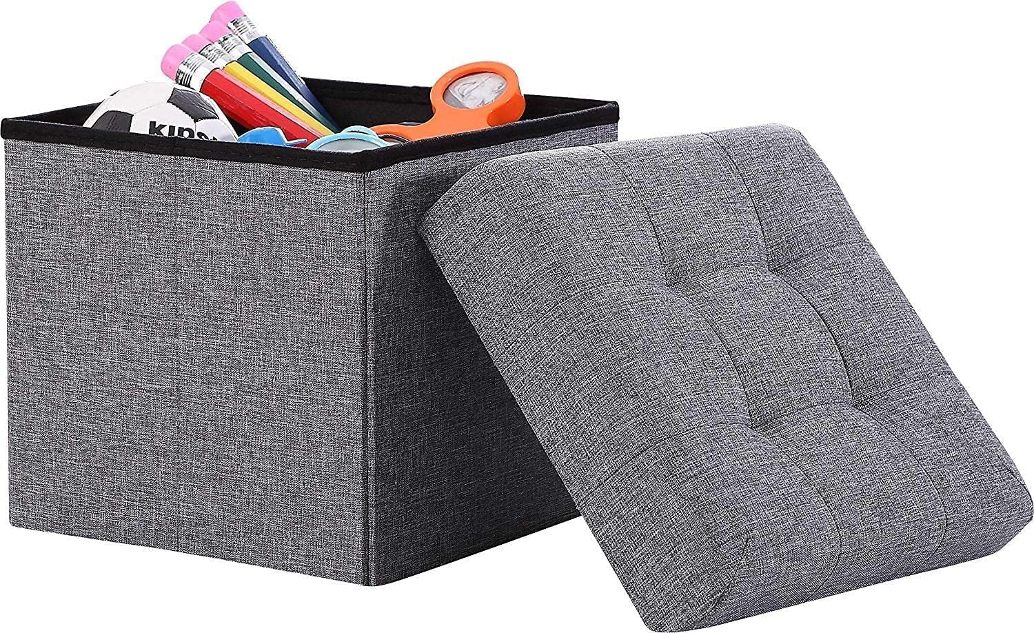 Handcuffs Ottoman Folding Organizer Storage Ottoman | Footrest Stool | Ottomans Stool for Sitting | Seating Stools for Living Room | Dressing Table Stools (Dark Grey) (B0CV5H2WW8) Amazon Price History, Amazon Price Tracker