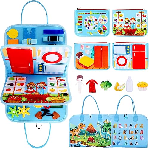 Miniatura 1 de Tabla de actividades para niños pequeños de 2 a 4 años, tabla Montessori de ocupación, libro de actividades para niños pequeños de 1 a 3 años,