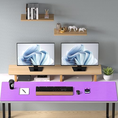 Miniatura 159 de Aothia Protector de escritorio de cuero, alfombrilla para mouse, alfombrilla de escritorio de oficina, antideslizante, de piel sintética, Agua,Azul