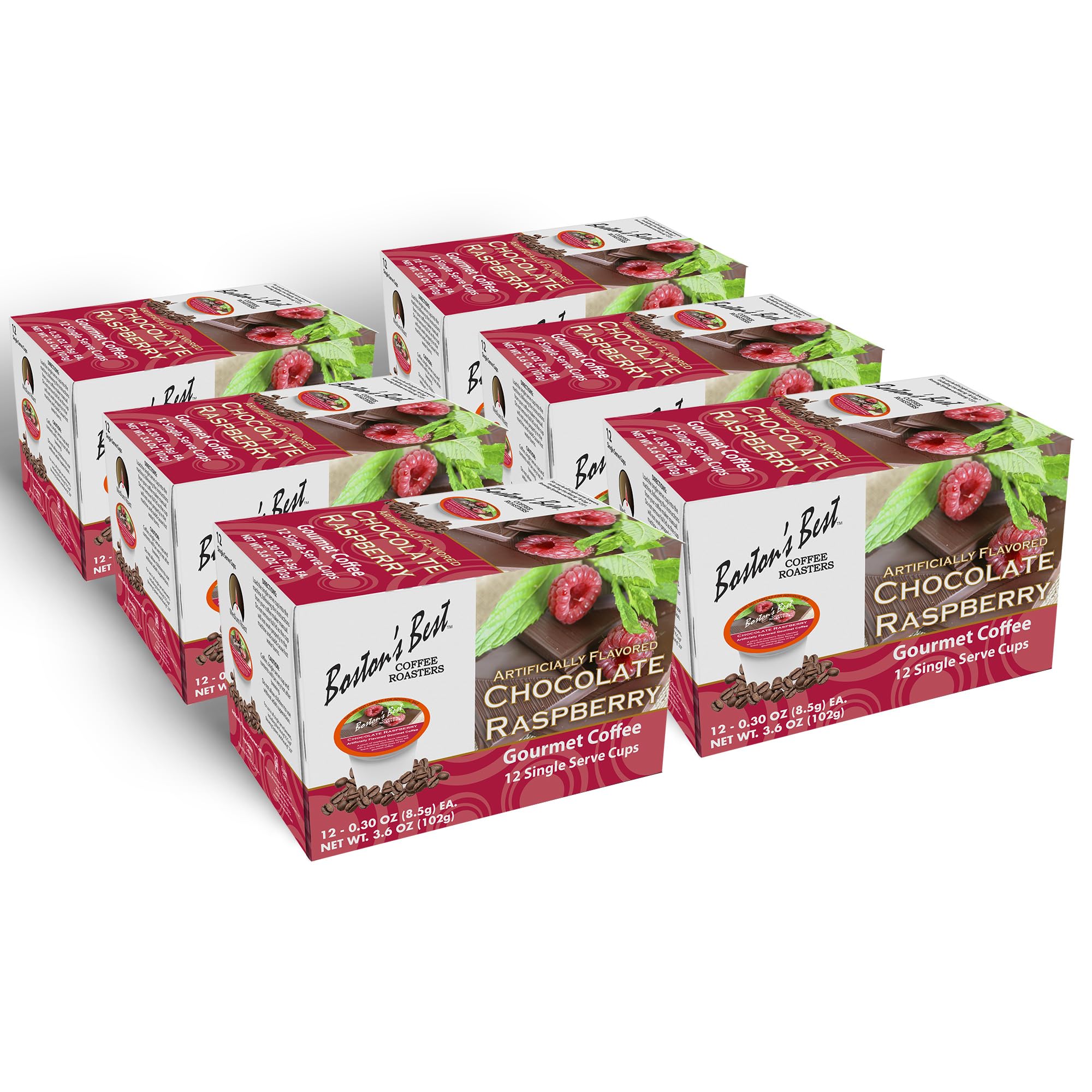 Boston's Best Medium Roast Chocolate Raspberry Flavored Coffee - 72 Single Serve K-Cup Pods