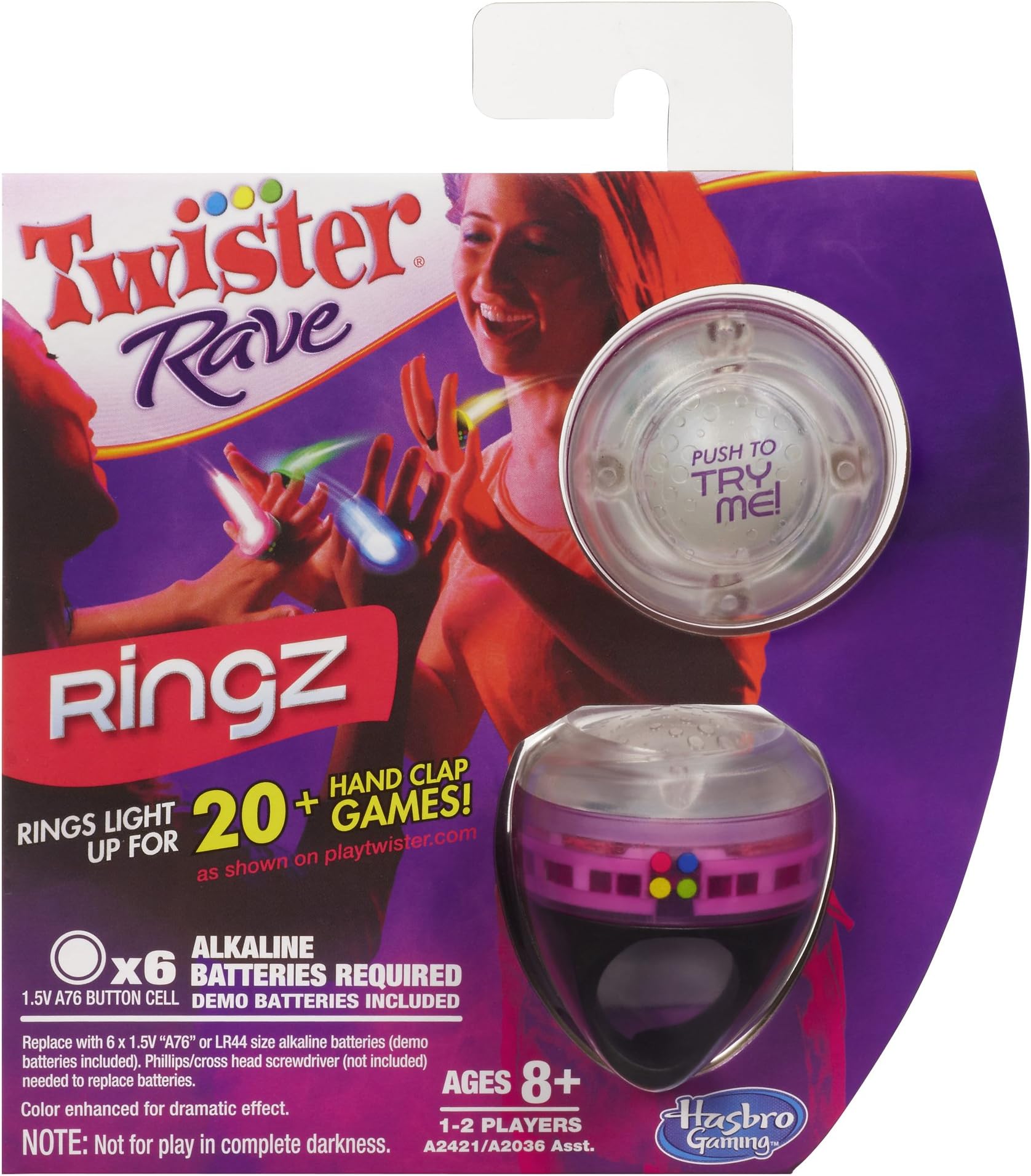 Hasbro Gaming Twister Rave Ringz Game, Pink
