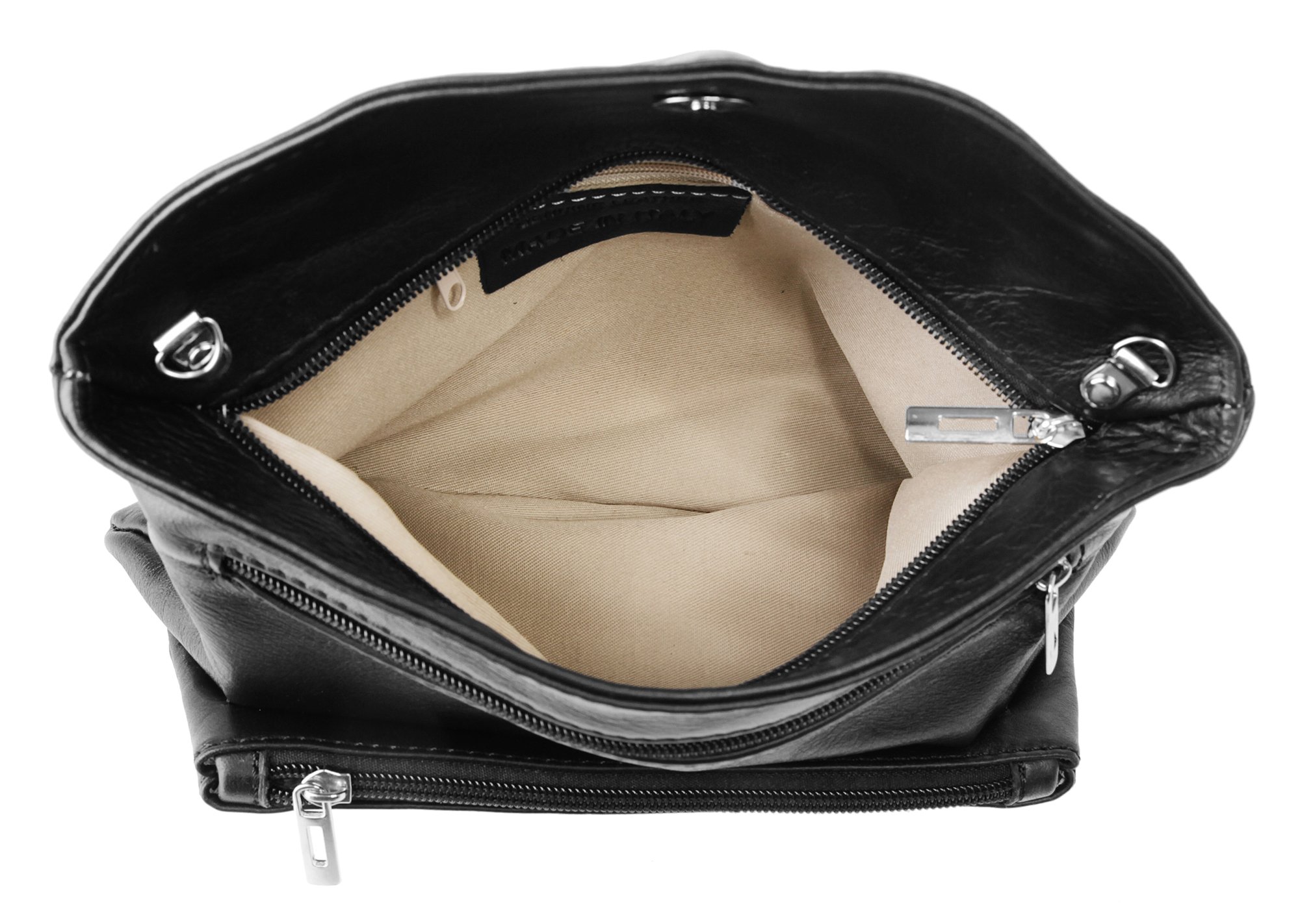 Samantha Look Damen Clutch Echt Leder Made in Italy | elegante 2in1 Handtasche | wandelbare Abendtasche