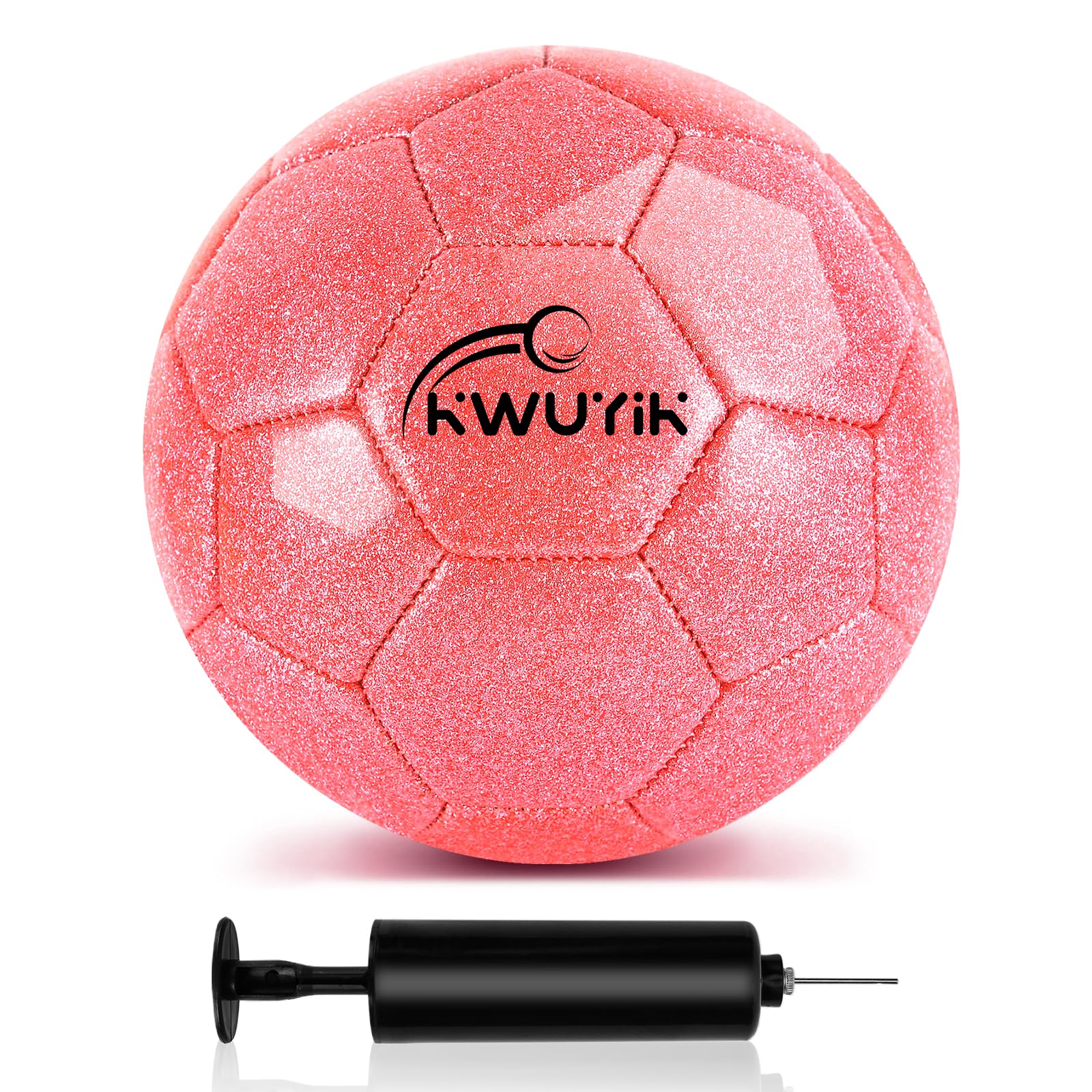 OKWUYiK Size 3 4 5 Glitter Pink Gold Purple Soccer Ball with Pump Youth Toddler Soccer Ball for Kids Aged 4-6 6-8 8-12 Training Ball for Teens Boys