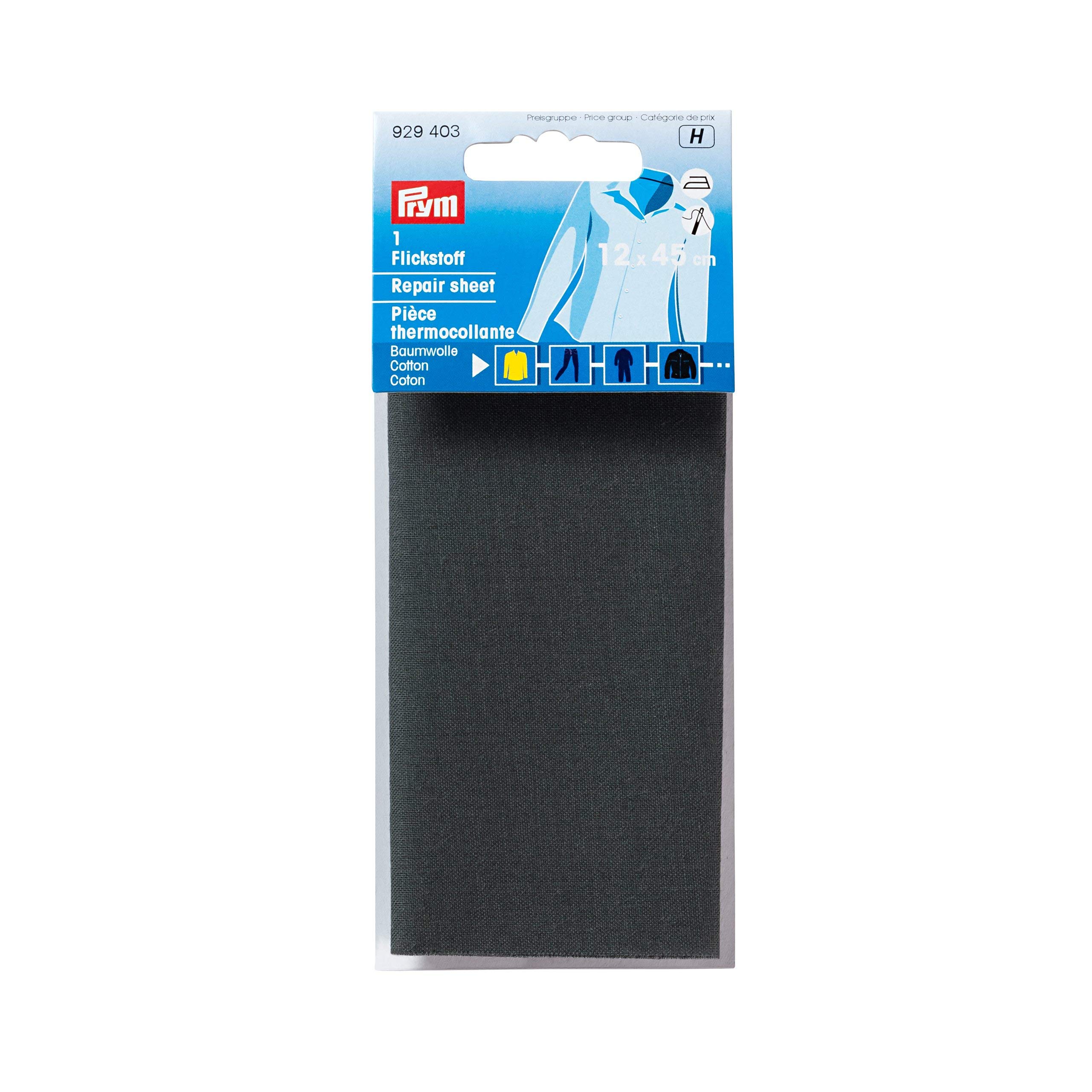 Prym 12 x 45 cm Cotton Repair Sheet, Grey