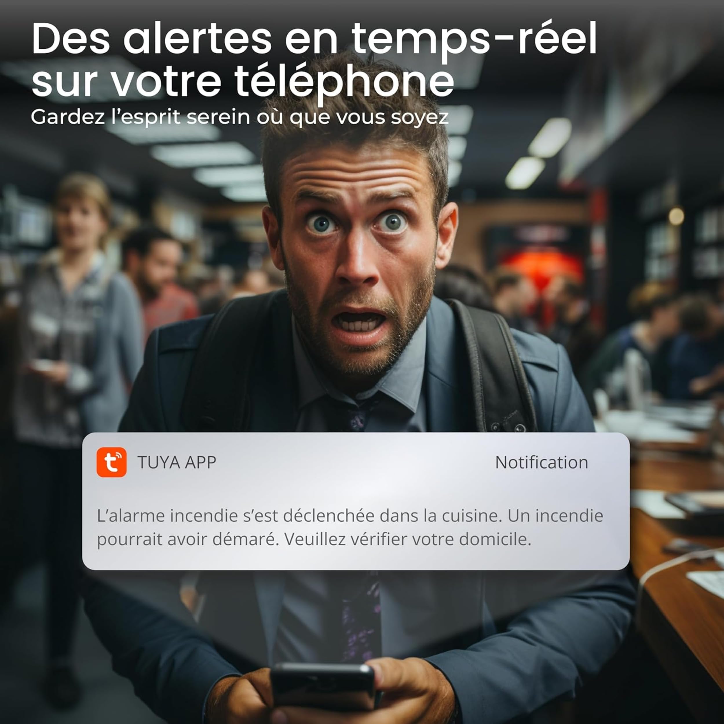 czujnik dymu podłączony WiFi NF alarm przeciwpożarowy dom inteligentny czujnik światła przycisk testowy naklejka magnes w zestawie standardowe EN14604