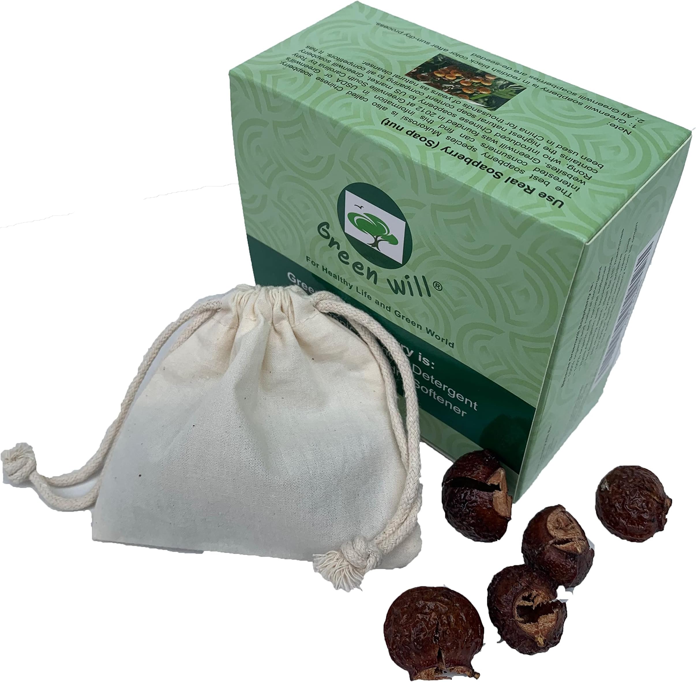 6 Ounces Organic De-seeded Soapberry/Soap Nuts Natural Laundry Detergent with Wash Bag