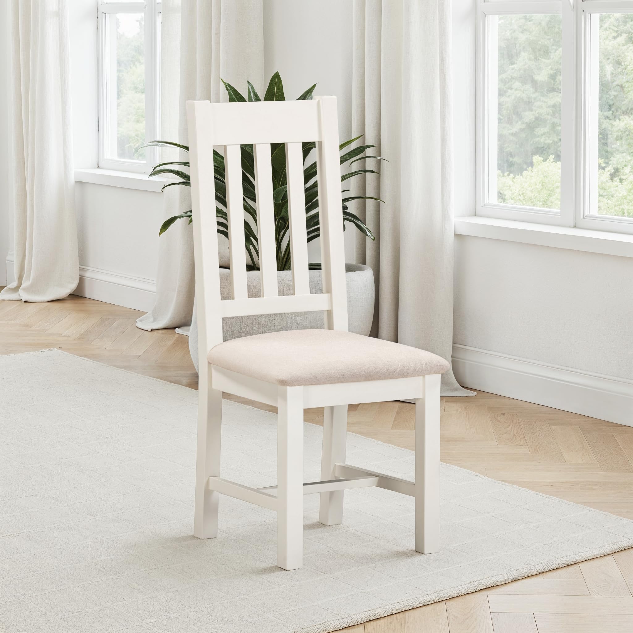 Windsor 50.5cm H Fabric Upholstered Slat Back Side Chair