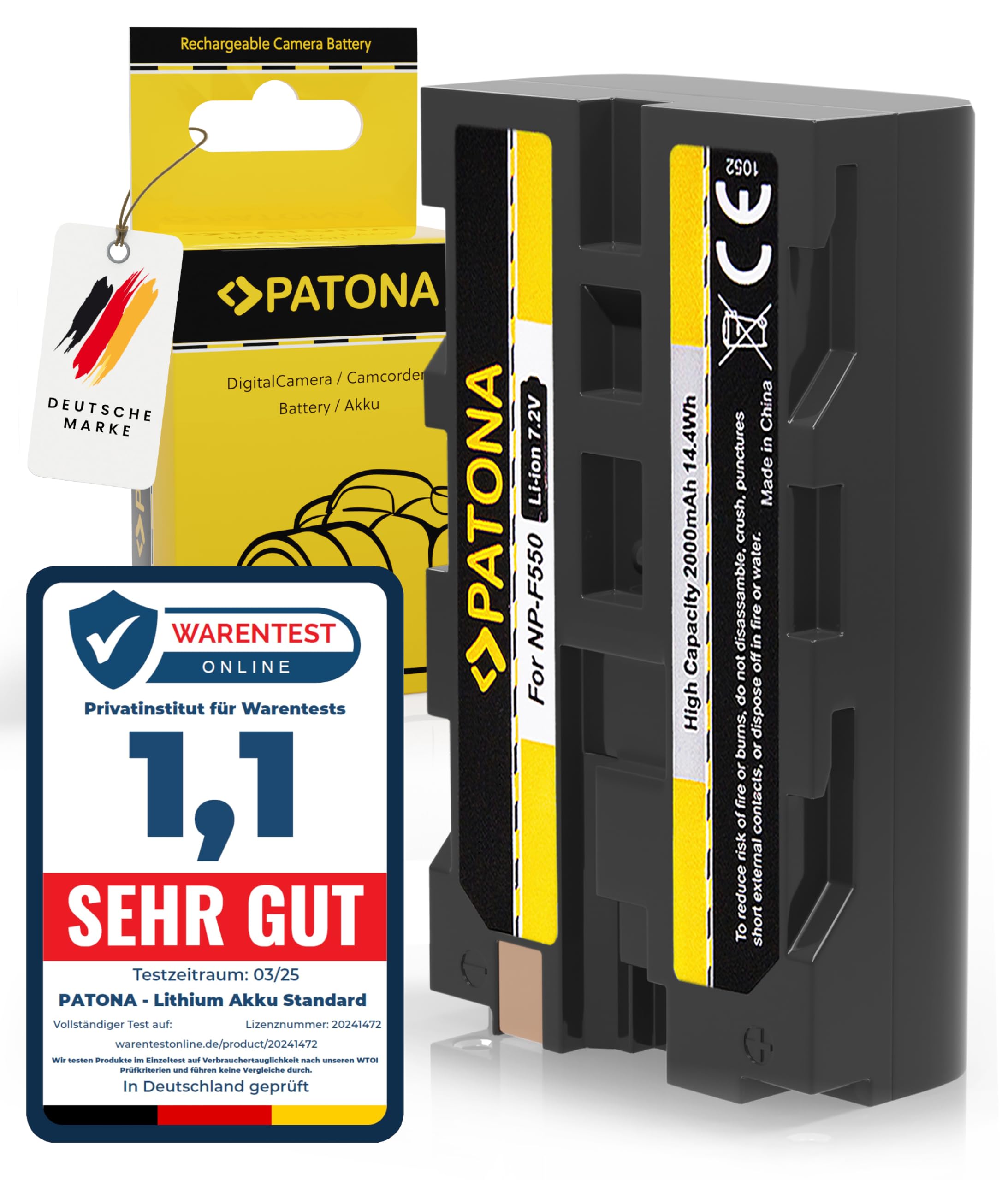 Batteria PATONA PROTECT NP-F550 3500mAh – Compatibile Sony E Luci LED – Con Indicatori Di Carica - 4