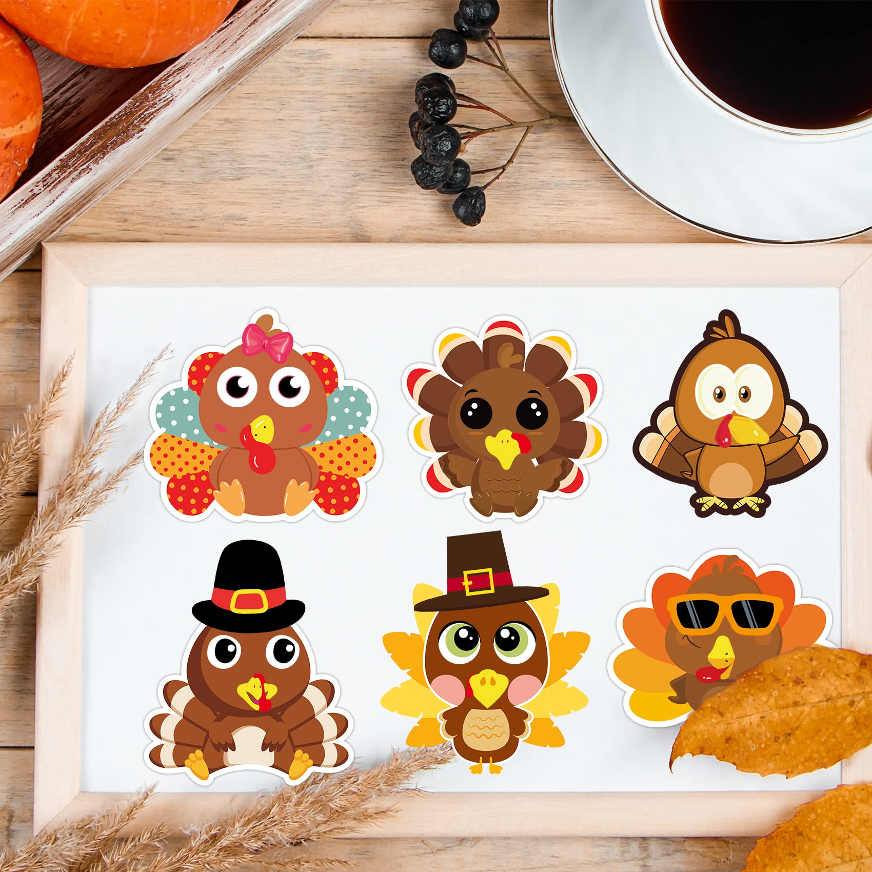 Thanksgiving Stickers For Kids – 48PCS Make Your Own Turkey Sticker Sheets, Craft Activity