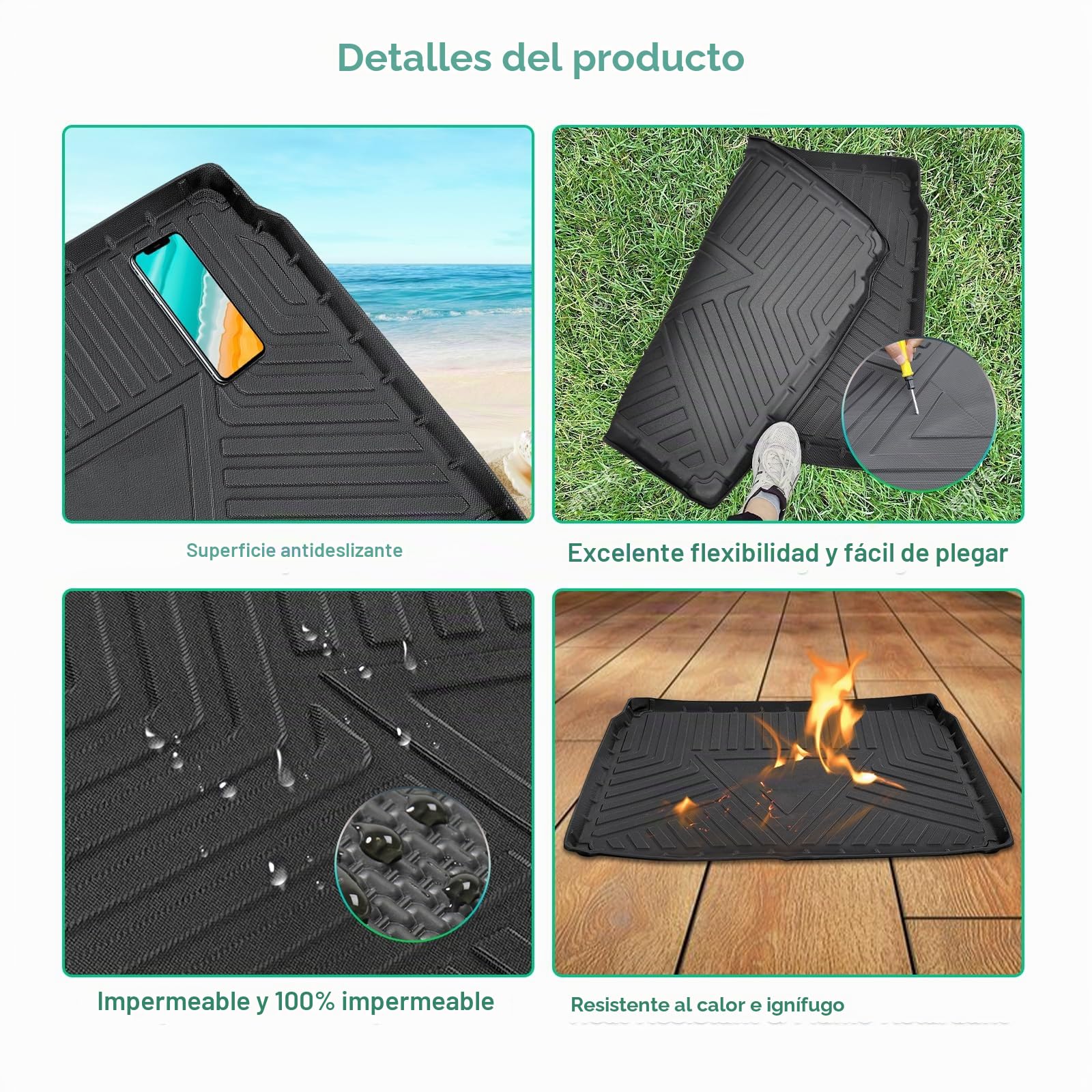 GAFAT Nuevo Peugeot 2008 II 2020-2025 2026 Alfombrilla para Maletero, Fácil de Plegar, Peugeot 2008 P24 2025 Alfombrilla TPE para Todo Tipo de Clima, Borde Alto, Multifunción [Base de Carga Superior]