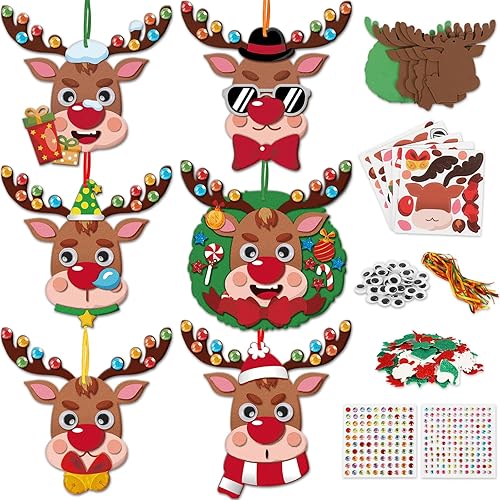 Qyeahkj 244pcs Christmas Foam Arts Crafts Kit for Kids, Reindeer