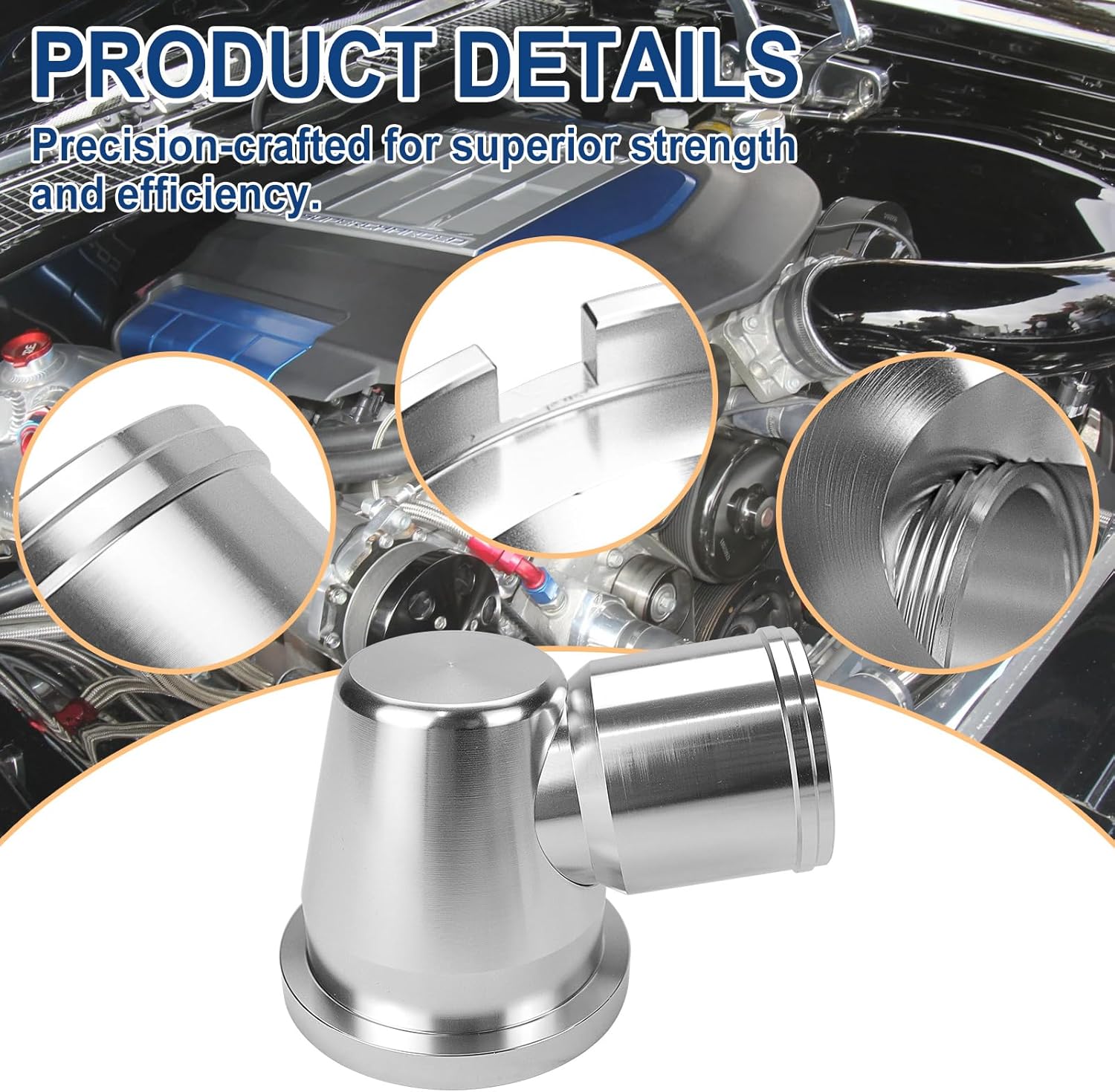 Billet Swivel Thermostat Housings - Water Neck 90 1.5" Compatible with GM LS LS1 LS2 LS3 Engine