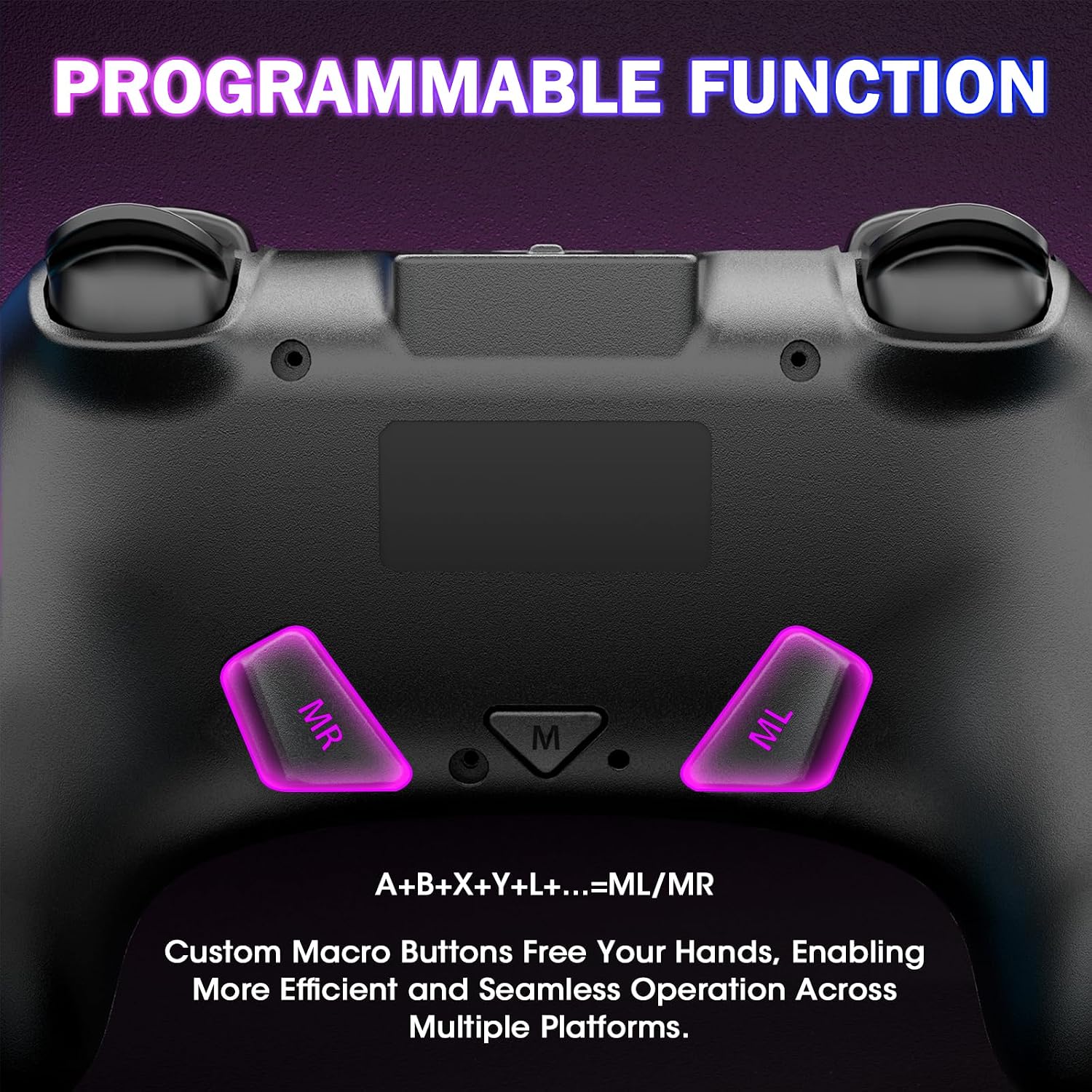 Saitake Wireless Switch Controller for Nintendo Switch/Switch 2/Lite/OLED/PC,Gamepad Supports Dual Vibration/6-Axis Gyroscope/Programmable/Turbo,Ergonomically Designed Precise Joystick