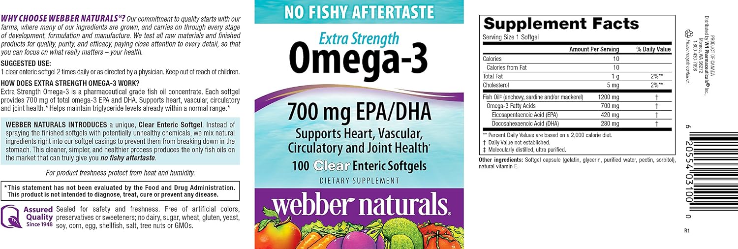 Webber Naturals Clear Enteric Omega-3 Softgel